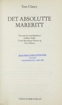 cover of the book Det absolutte mareritt