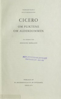 cover of the book Om pliktene ; Om alderdommen