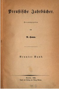 cover of the book Preußische Jahrbücher