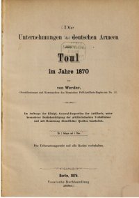 cover of the book Die Unternehmungen der deutschen Armeen gegen Toul im Jahre 1870