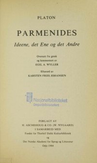 cover of the book Parmenides : Ideene, det Ene og det Andre