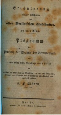 cover of the book Erläuterung einiger Abschnitte des alten Berliner Stadtbuches