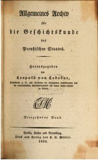 cover of the book Allgemeines Archiv für die Geschichtskunde des Preußischen Staates