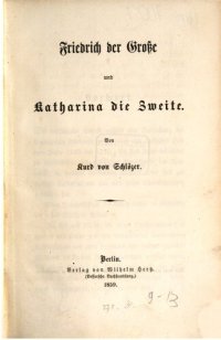 cover of the book Friedrich der Große und Katharina der Zweite