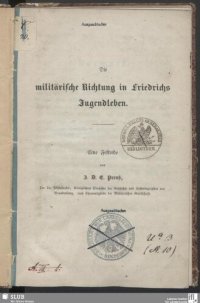 cover of the book Die militärische Richtung in Friedrichs Jugendleben ; eine Festrede