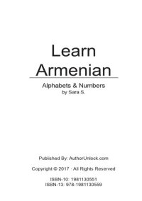 cover of the book Learn Armenian Alphabets & Numbers