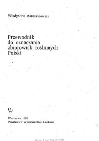 cover of the book Przewodnik do oznaczania zbiorowisk roślinnych Polski /