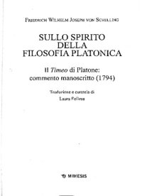 cover of the book Sullo spirito della filosofia platonica. Il Timeo di Platone: commento manoscritto (1794)