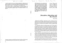 cover of the book Education, liberation and the Church