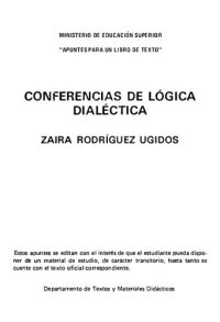 cover of the book Conferencias de lógica dialéctica