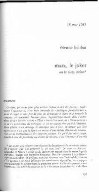 cover of the book Marx, le joker