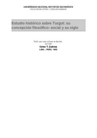 cover of the book Estudio histórico sobre Turgot: su concepción filosófico-social y su siglo