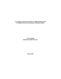 cover of the book La tecnología ¿solución para mejorar la calidad educativa rural? Un análisis del Proyecto de Educación a Distancia (EDIST)