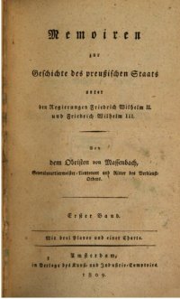 cover of the book Memoiren zur Geschichte des Preußischen Staates unter den Regierungen Friedrich Wilhelm II. und Friedrich Wilhelm III.