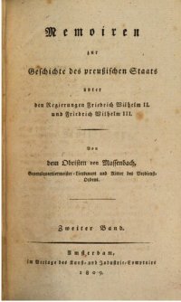 cover of the book Memoiren zur Geschichte des Preußischen Staates unter den Regierungen Friedrich Wilhelm II. und Friedrich Wilhelm III.