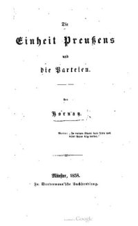 cover of the book Die Einheit Preußens und die Parteien