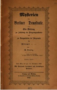 cover of the book Mysterien der Berliner Demokratie : Ein Beitrag zur Aufhebung des Belagerungszustandes und zur Reorganisation der Bürgerwehr