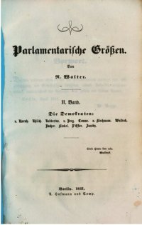 cover of the book Parlamentarische Größen / Die Demokraten