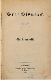 cover of the book Graf Bismarck : Ein Lebensbild