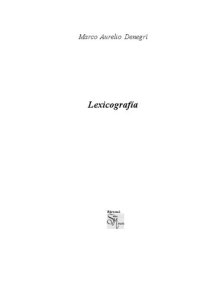 cover of the book Lexicografía