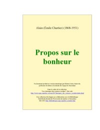 cover of the book Propos sur le bonheur