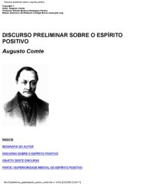 cover of the book Discurso Preliminar Sobre O Espîrito Positivo