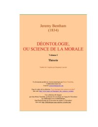 cover of the book Déontologie, ou Science de la morale Tome I - Théorie