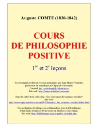 cover of the book Cours de philosophie positive