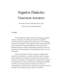 cover of the book Negative Dialectics