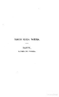 cover of the book Saggio sulla natura. Dante, il poeta del pensiero