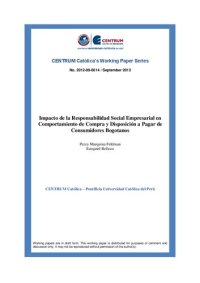 cover of the book Impacto de la Responsabilidad Social Empresarial en Comportamiento de Compra y Disposición a Pagar de Consumidores Bogotanos