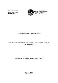 cover of the book Derecho y emergencia: hacia una teoría del derecho del enemigo