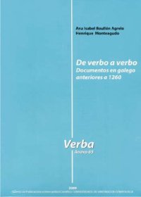 cover of the book De verbo a verbo. Documentos en galego anteriores a 1260