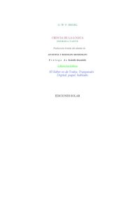 cover of the book Ciencia de la Logica