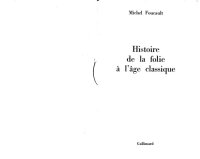 cover of the book Histoire de la folie à l'âge classique