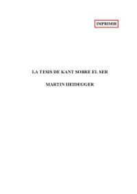 cover of the book La tesis de Kant sobre el ser