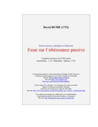 cover of the book Essai sur l'obeissance passive