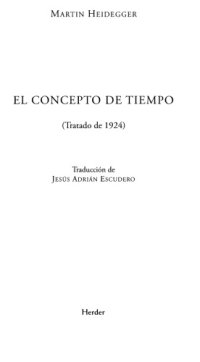 cover of the book El concepto de tiempo