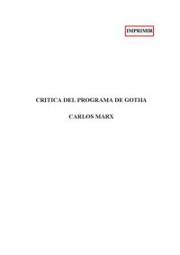 cover of the book Critica del programa de Gotha