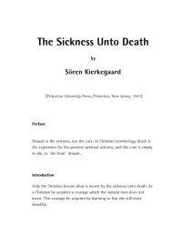 cover of the book Sickness unto Death A Christian Psychological Exposition of Edification & Awakening