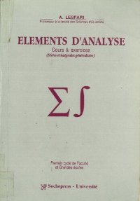 cover of the book Eléments d'analyse - Cours et exercices : Séries et intégrales généralisées