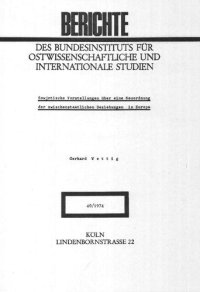 cover of the book Sowjetische Vorstellungen über eine Neuordnung der zwischenstaatlichen Beziehungen in Europa