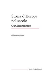 cover of the book Storia d’Europa nel secolo decimonono