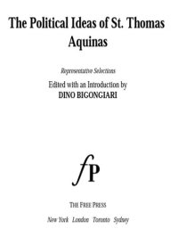 cover of the book The Political Ideas of St. Thomas Aquinas