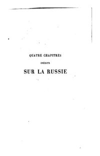 cover of the book Quatre chapitres inédits sur la Russie