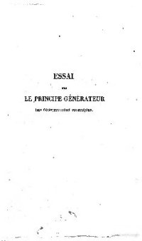 cover of the book Essai sur le principe générateur des constitutions