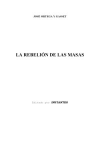 cover of the book La rebeliôn de las masas