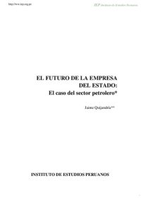 cover of the book El futuro de la empresa del Estado: el caso del sector petrolero (Petroperú)