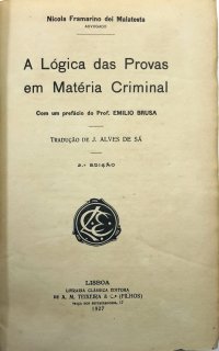 cover of the book A lógica das provas em matéria criminal