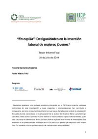 cover of the book “En capilla”: Desigualdades en la inserción laboral de mujeres jóvenes